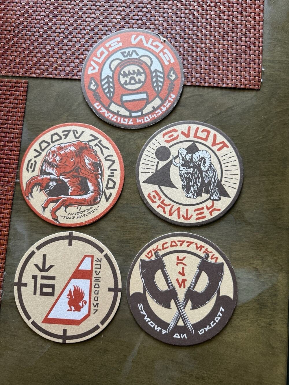 Star Wars Galaxy's Edge Oga's Cantina Coaster Complete Set of 5 New